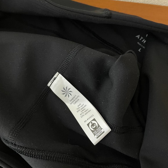 Athleta Stealth Mesh crop Tight Black Pocket L - Picture 6 of 8
